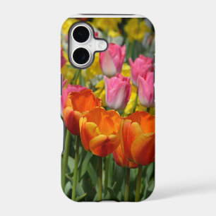 Pink and orange spring tulips iphone 5 case