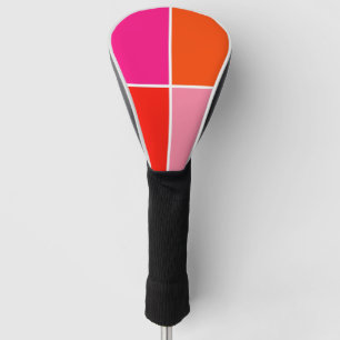 Pink and Orange Squares Golf Head Cover