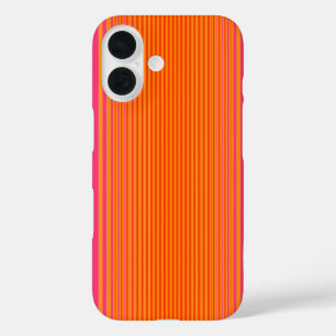 Pink and Orange Striped Pattern iPhone 16 Case