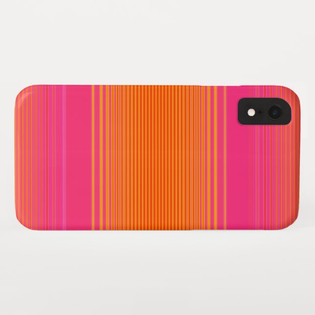 Pink and Orange Striped Pattern Case-Mate iPhone Case (Back (Horizontal))