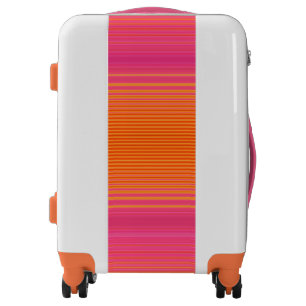 Pink and Orange Striped Pattern Luggage