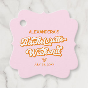 Pink and Orange Sunset Bachelorette Favor Tags