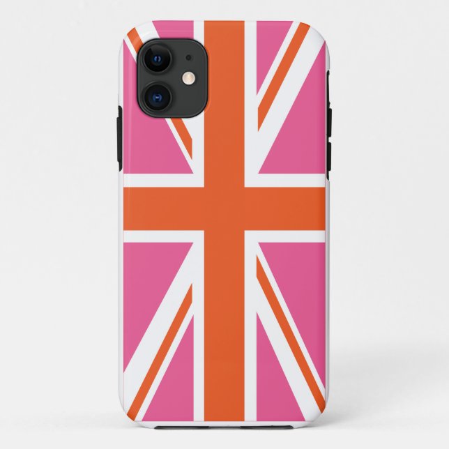 Pink and Orange Union Flag Case-Mate iPhone Case (Back)