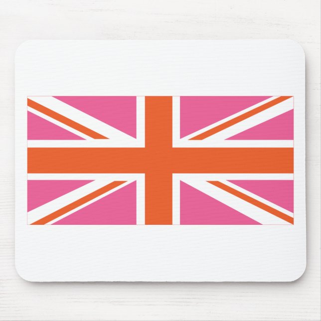 Pink and Orange Union Flag Mouse Pad (Front)