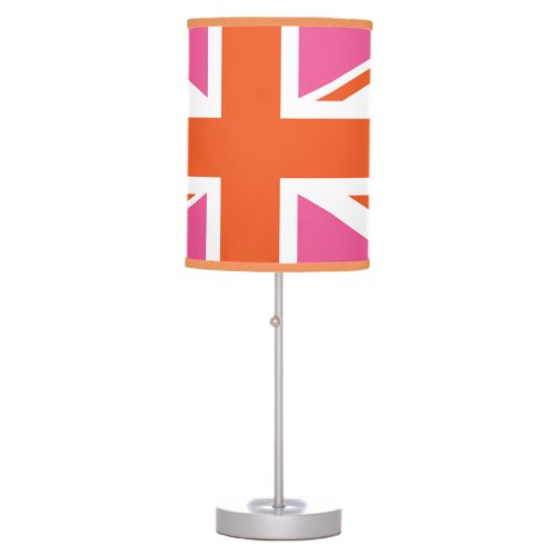 Pink and Orange Union Flag Table Lamp