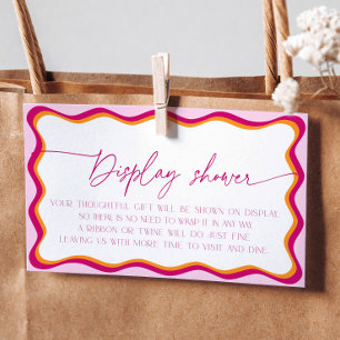 Pink and Orange Unwrapped Gift Bridal Shower Enclosure Card