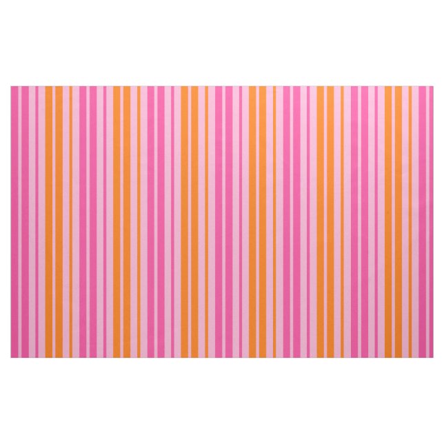  Pink and Orange Vertical Stripes Design   Fabric (Fat Quarter)