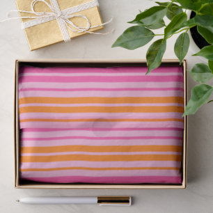  Pink and Orange Vertical Stripes Design   Tissue Paper