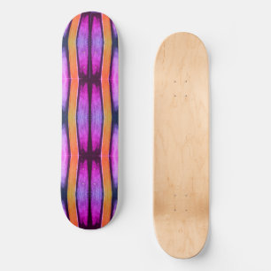 Pink and Orange Wave pattern Skateboard