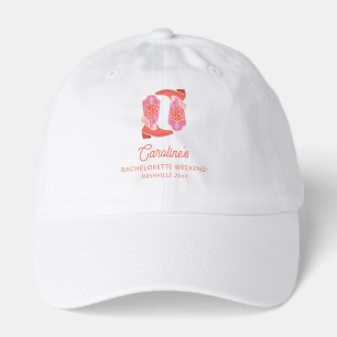 Pink and Orange Western Cowboy Boots Bachelorette Hat