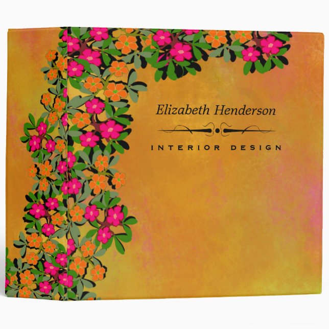 Pink and Orange Wildflowers Binder (Front/Spine)