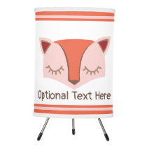 Pink and Orange Woodland Fox Face Nursery Tripod Lamp