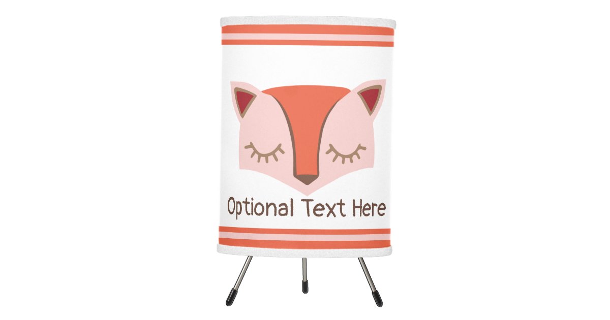 Pink And Orange Woodland Fox Face Nursery Tripod Lamp Zazzle Com