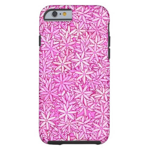 Pink and orchid flowers orchid background tough iPhone 6 case