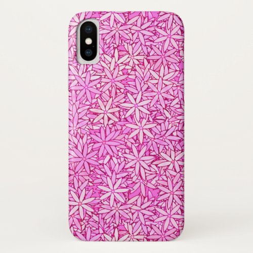 Pink and orchid flowers orchid background iPhone XS case