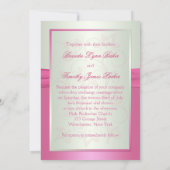 Pink and Pale Green Floral II Wedding Invitation (Back)