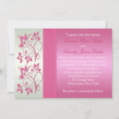 Pink and Pale Green Floral Wedding Invitation (Back)