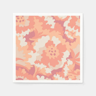 Pink and peach floral napkins