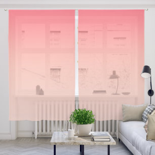 Pink and peach gradient background sheer curtains