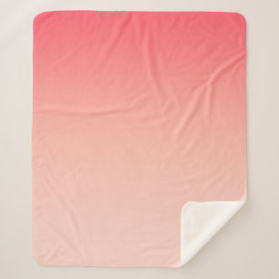 Pink and peach gradient background sherpa blanket