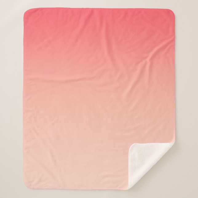 Pink and peach gradient background sherpa blanket (Front)