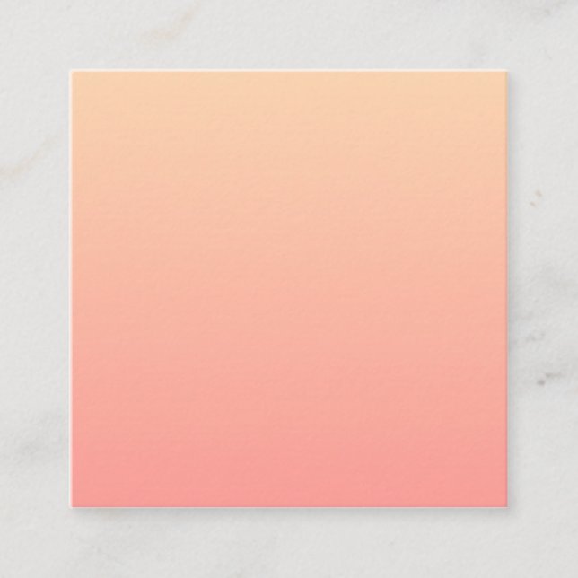 Pink and Peach Gradient Square Business Card (Front)