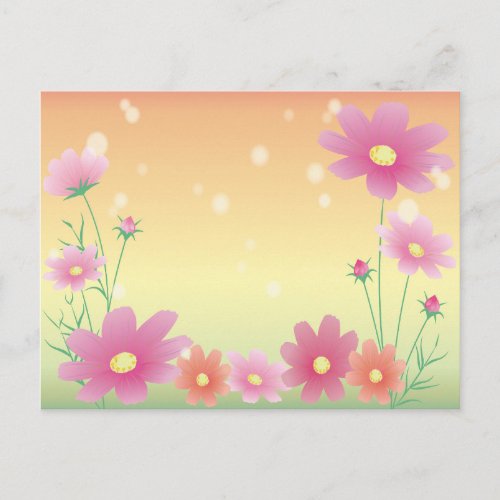 Pink and Peach Lovely Floral Pattern  Postcard