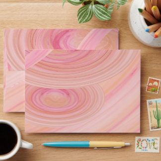 Pink and Peach Pastel Spirals Envelope