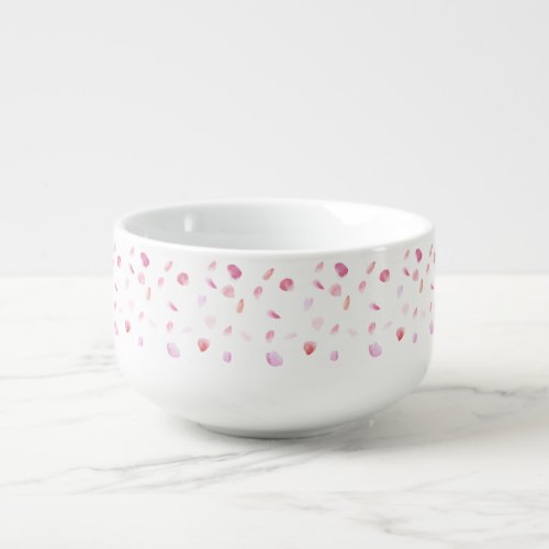 Pink and Peach Rose Petals Soup Mug