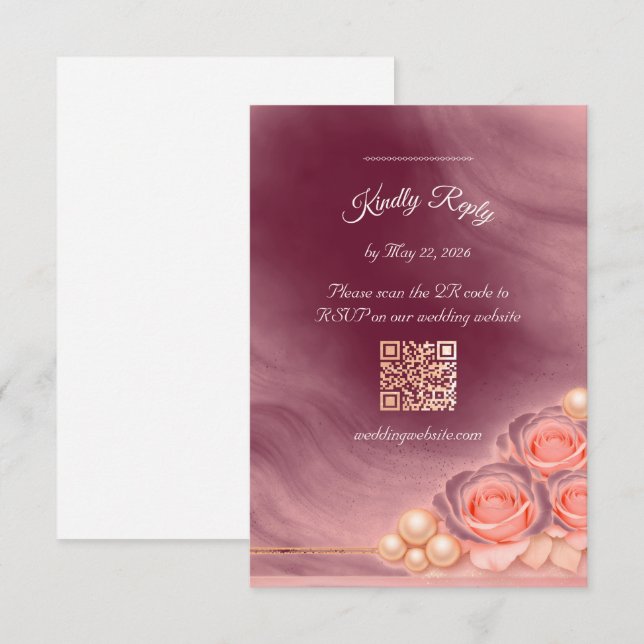 Pink and Pearl RSVP Enclosure Card (Front/Back)