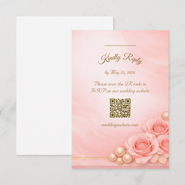 Pink and Pearl RSVP Enclosure Card (Front/Back)