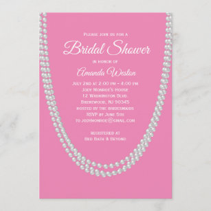 Pink and Pearls Bridal Shower Invitation