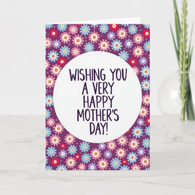 Pink And Plum Happy Day Card (Front)