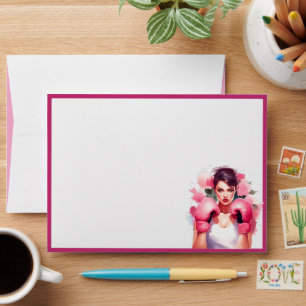 Pink and Pretty Floral Breast Cancer Envelope