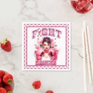 Pink and Pretty Floral Breast Cancer Napkins