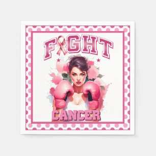 Pink and Pretty Floral Breast Cancer Napkins