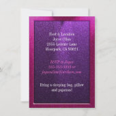 Pink and Purple 13th Birthday Party Invitations (Back)