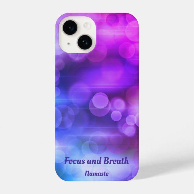 Pink and Purple Abstract Circles Focus and Breath iPhone Case (Back)