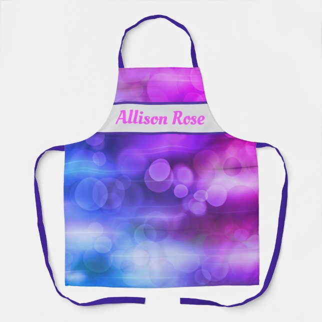 Pink and Purple Abstract Circles Pattern Apron (Front)