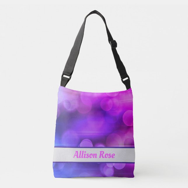 Pink and Purple Abstract Circles Pattern Crossbody Bag (Front)