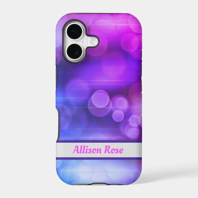 Pink and Purple Abstract Circles Pattern Iphone Case (Back)