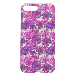 Pink And Purple Abstract Flowers Pattern iPhone 8 Plus/7 Plus Case