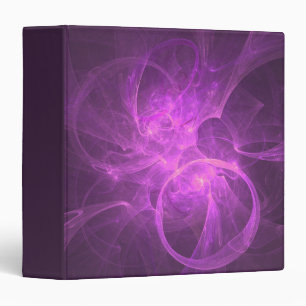 Pink and Purple Abstract fractal with Circles 3 Ring Binder