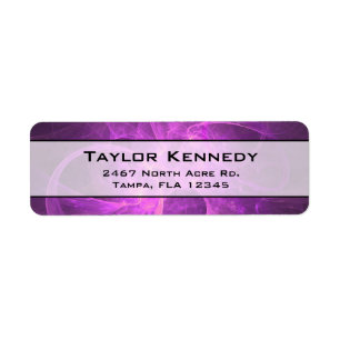 Pink and Purple Abstract Fractal with Circles Label