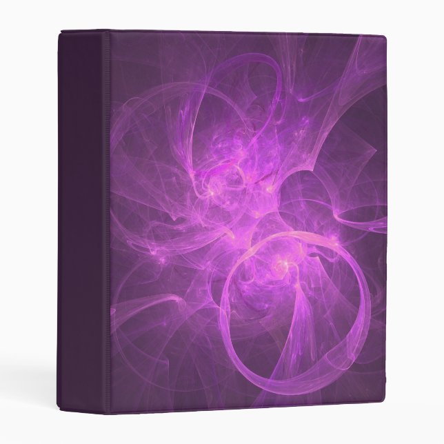 Pink and Purple Abstract fractal with Circles Mini Binder (Front/Spine)