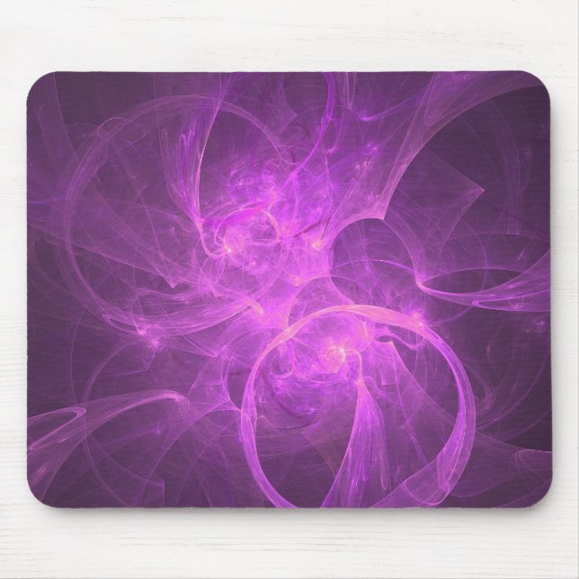 Pink and Purple Abstract fractal with Circles Mouse Pad (Front)