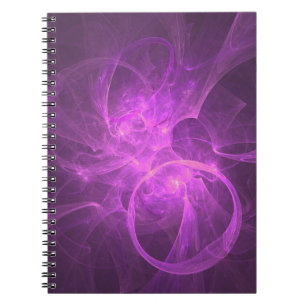 Pink and Purple Abstract Fractal with Circles Notebook