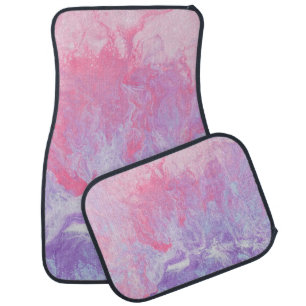 PINK AND PURPLE ABSTRACT PAINTING CAR FLOOR MAT
