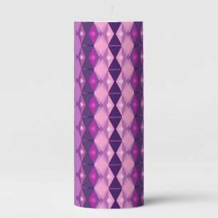 Pink and purple abstract shapes pattern Pillar Candle