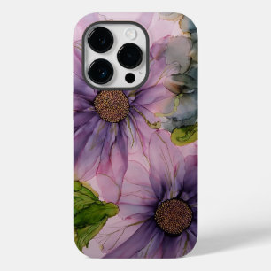 pink and purple alcohol ink flower Case-Mate iPhone 14 pro case